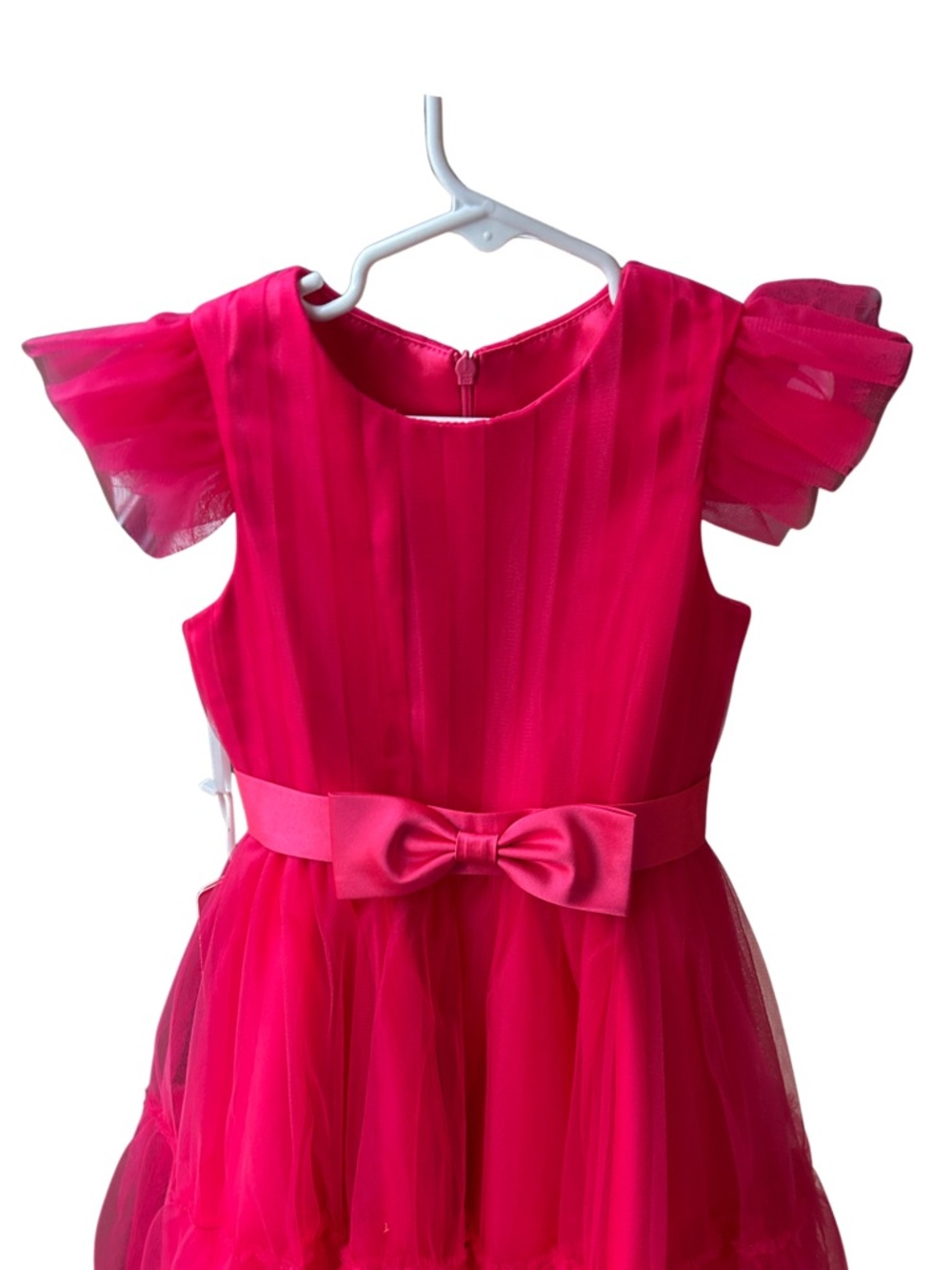 Custom Hot Pink Tulle Party Dress with Bow